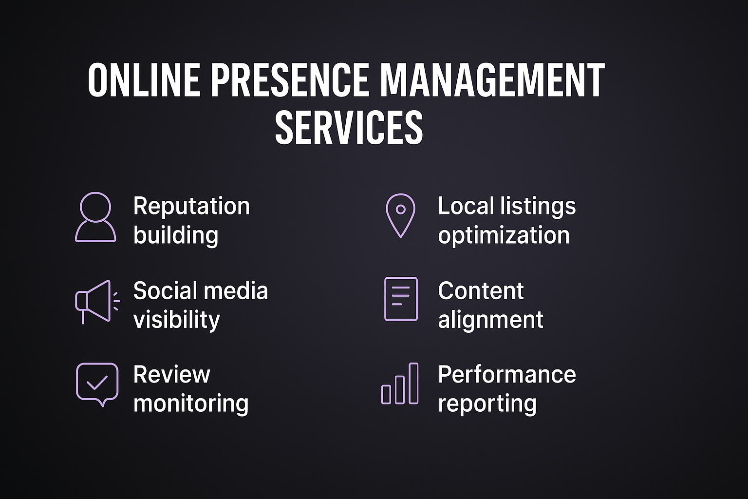 Online presence management services